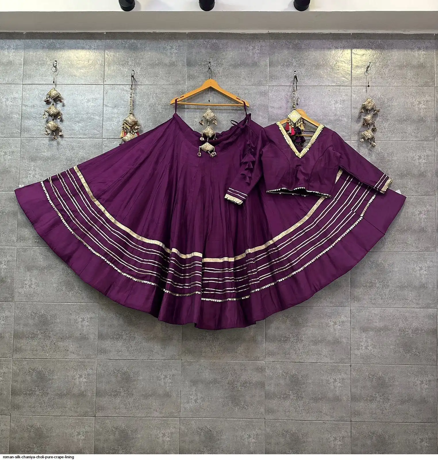ROMAN SILK CHANIYA CHOLI PURE CRAPE LINING 8