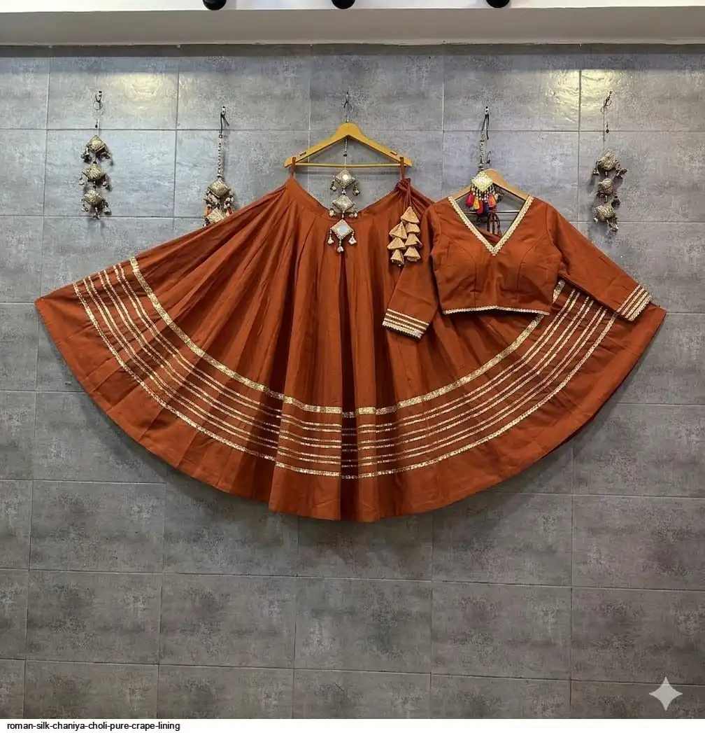 ROMAN SILK CHANIYA CHOLI PURE CRAPE LINING 10