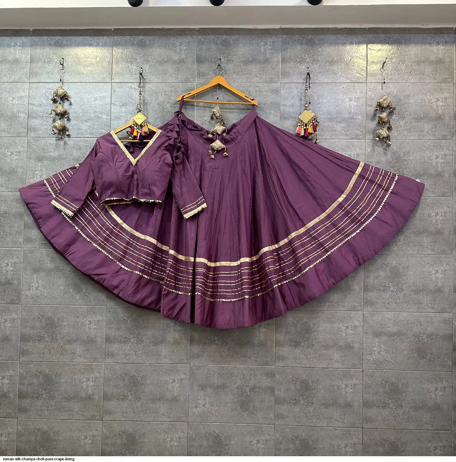 ROMAN SILK CHANIYA CHOLI PURE CRAPE LINING 9