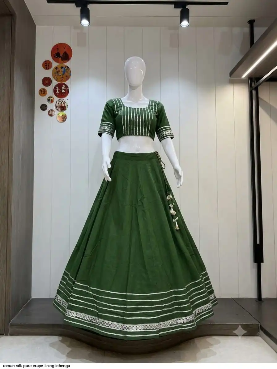 ROMAN SILK PURE CRAPE LINING LEHENGA 2