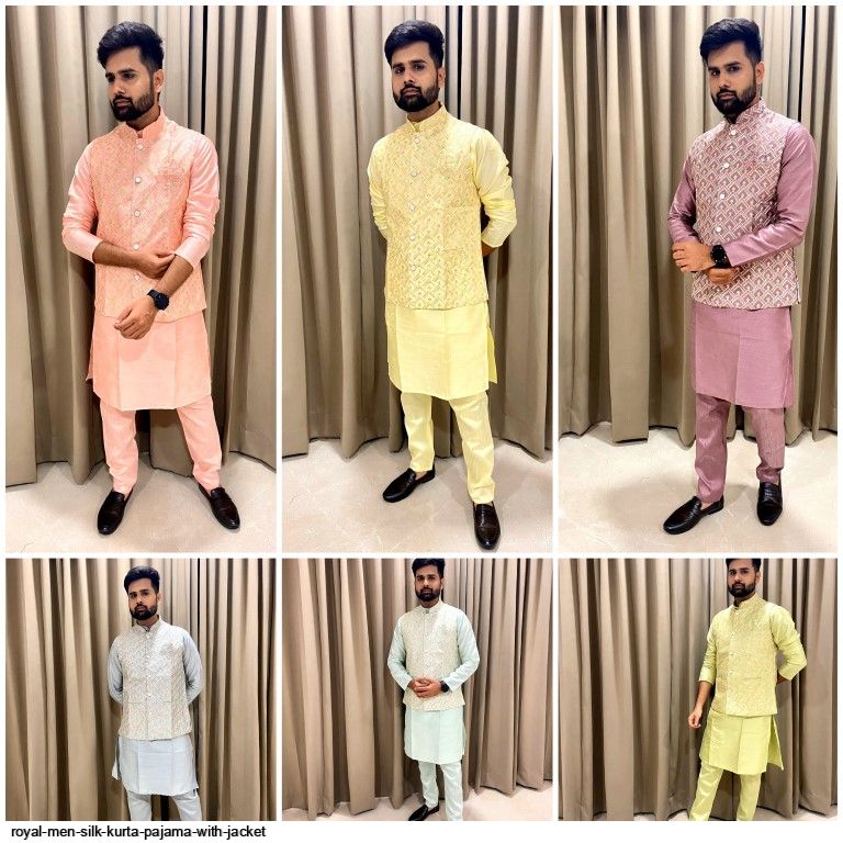 Bin Musab Cotton Silk Formal Men Kurta Pajama -  BM-000016 Mystrey Rose main image 1