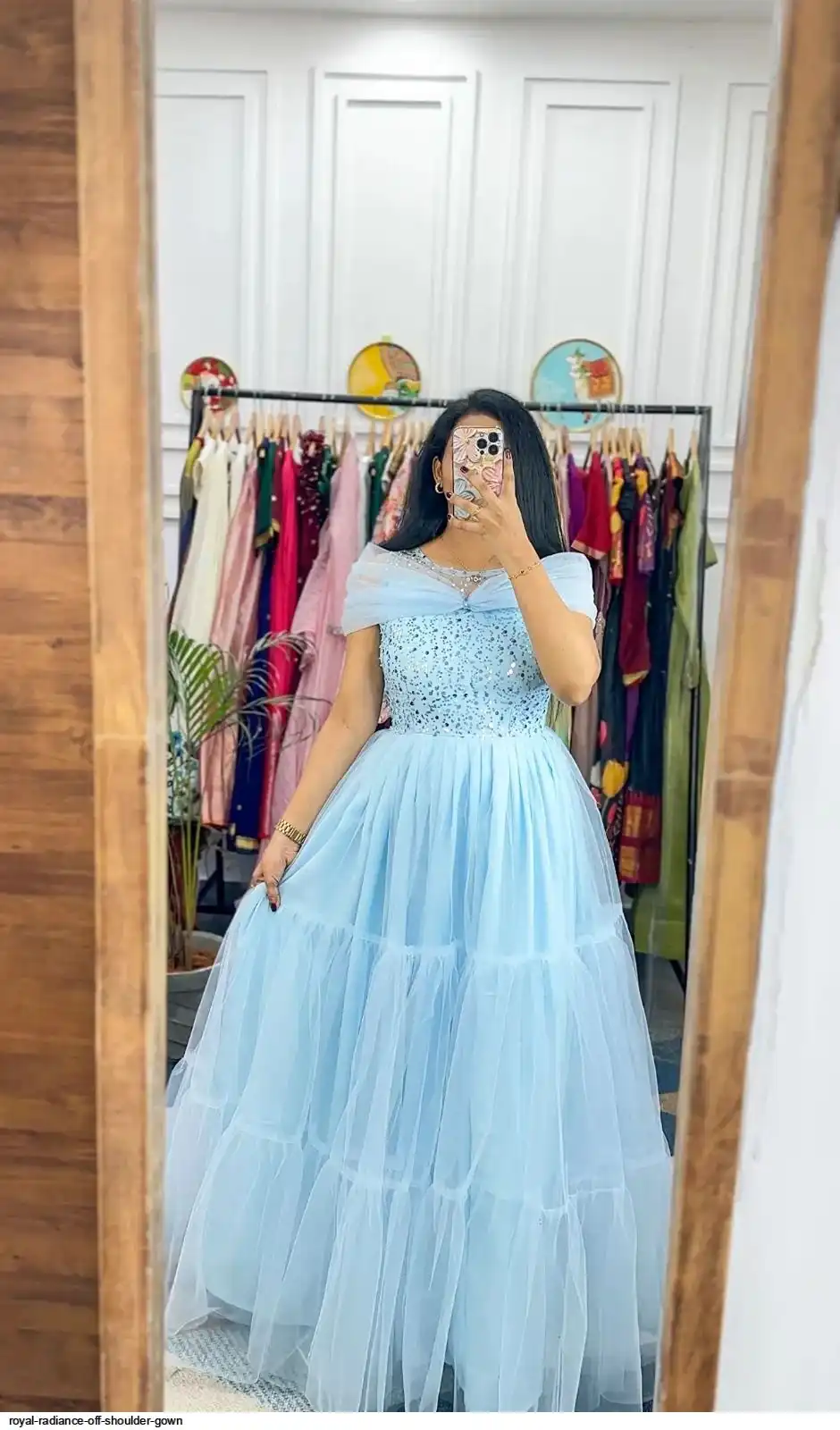 ROYAL RADIANCE OFF SHOULDER GOWN B