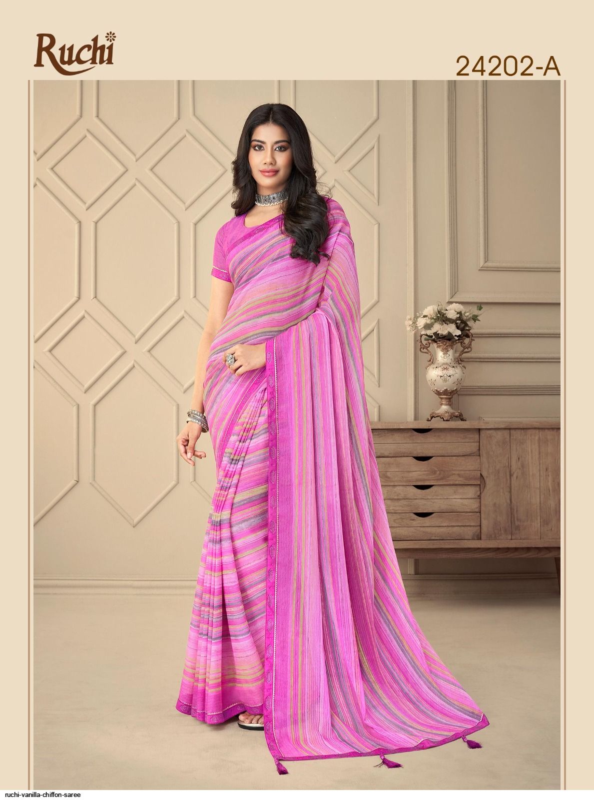 Buy Peach Dual Tone Chiffon Saree online-Karagiri – Karagiri Global