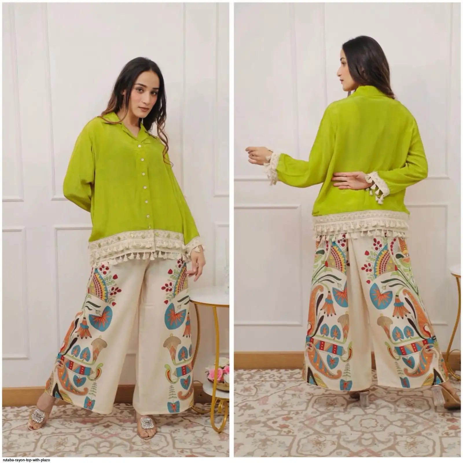 RUTABA RAYON TOP WITH PLAZO B