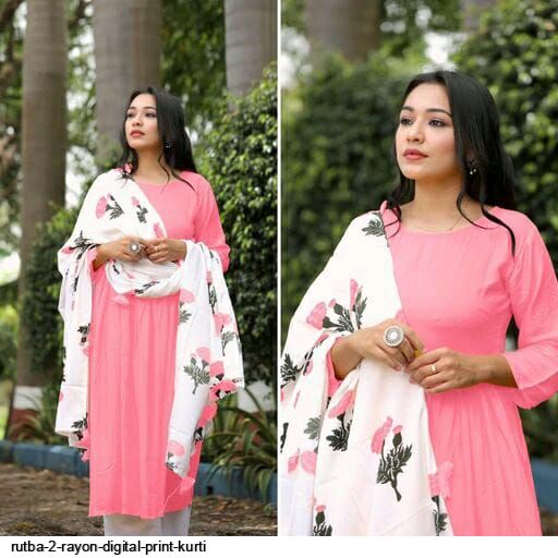 RUTBA 2 RAYON DIGITAL PRINT KURTI B