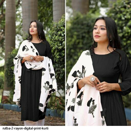 RUTBA 2 RAYON DIGITAL PRINT KURTI A