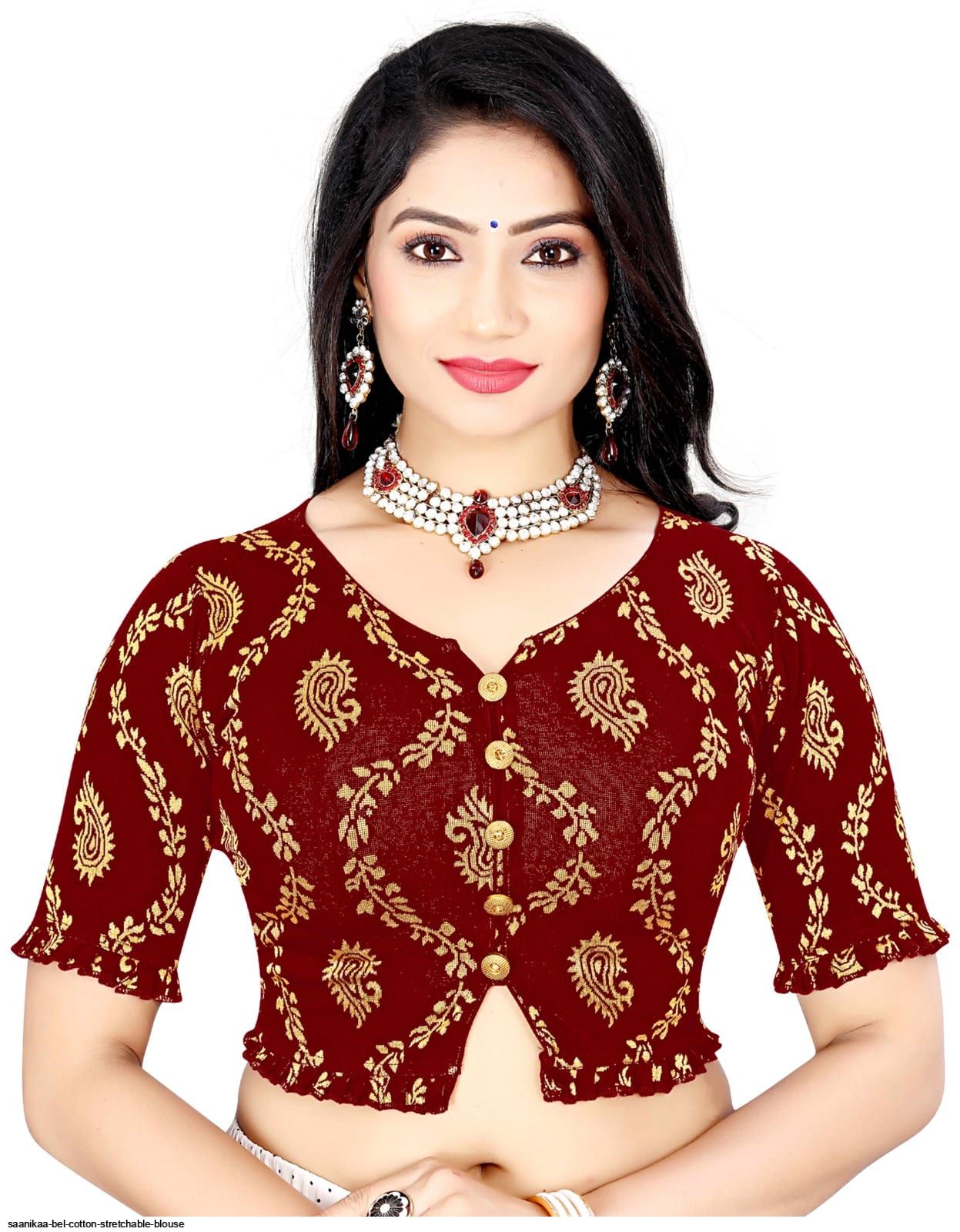 SAANIKAA BEL COTTON STRETCHABLE BLOUSE A