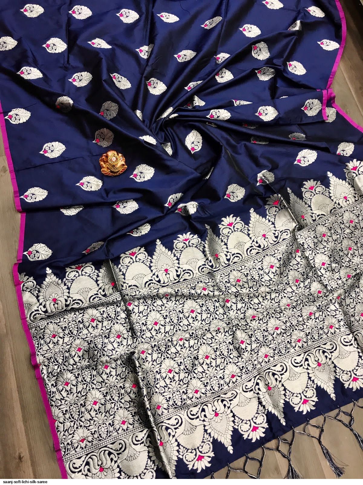 SAANJ SOFT LICHI SILK SAREE C