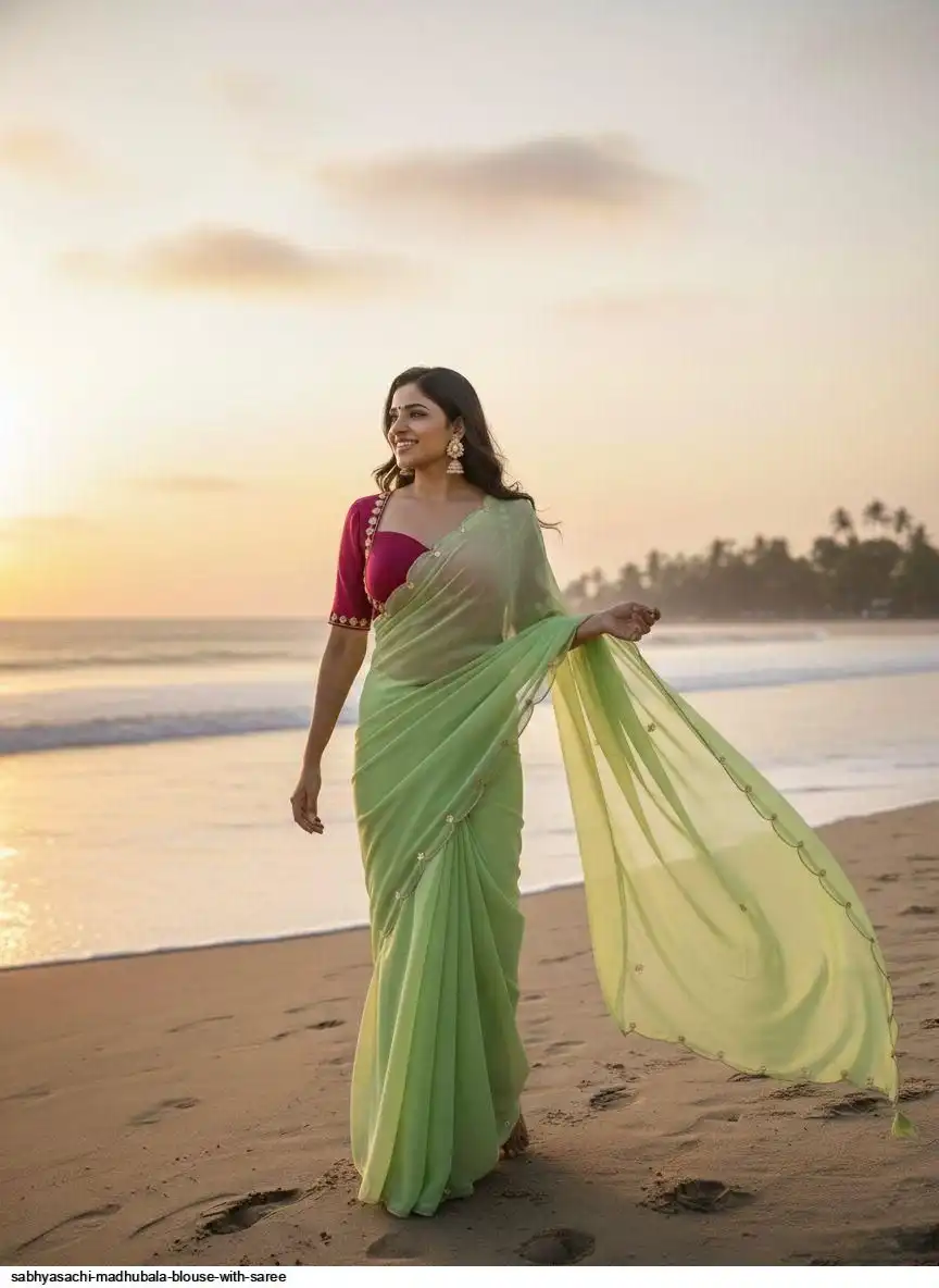 SABHYASACHI MADHUBALA BLOUSE WITH SAREE 2