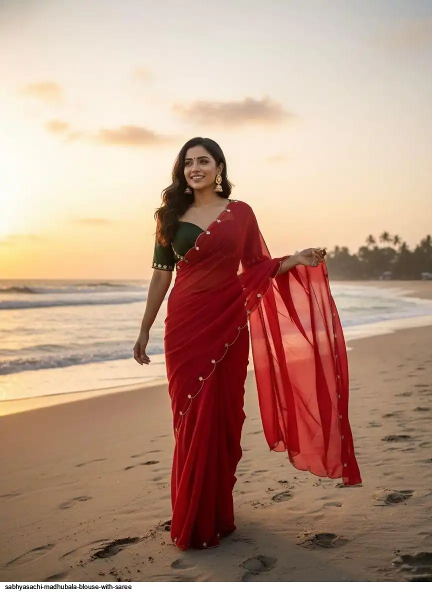 SABHYASACHI MADHUBALA BLOUSE WITH SAREE 5