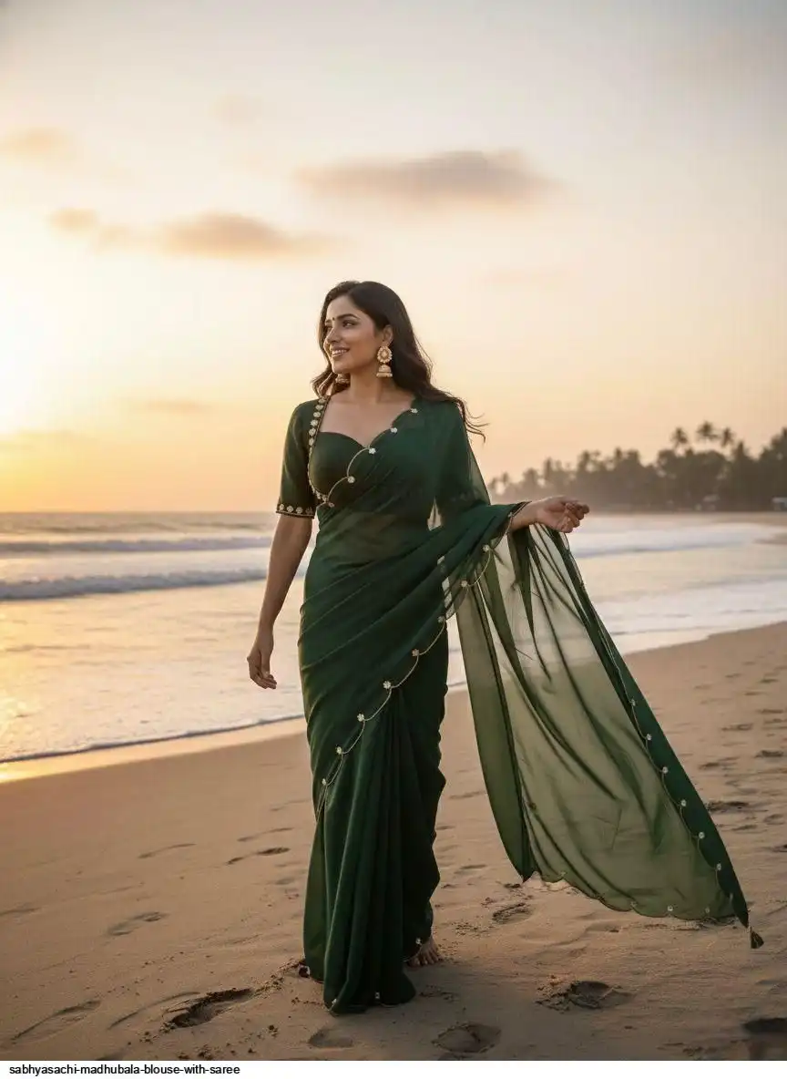 SABHYASACHI MADHUBALA BLOUSE WITH SAREE 4