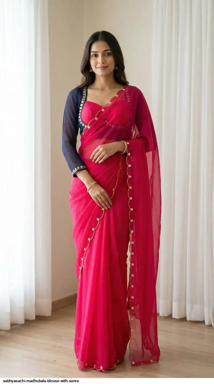 SABHYASACHI MADHUBALA BLOUSE WITH SAREE 7