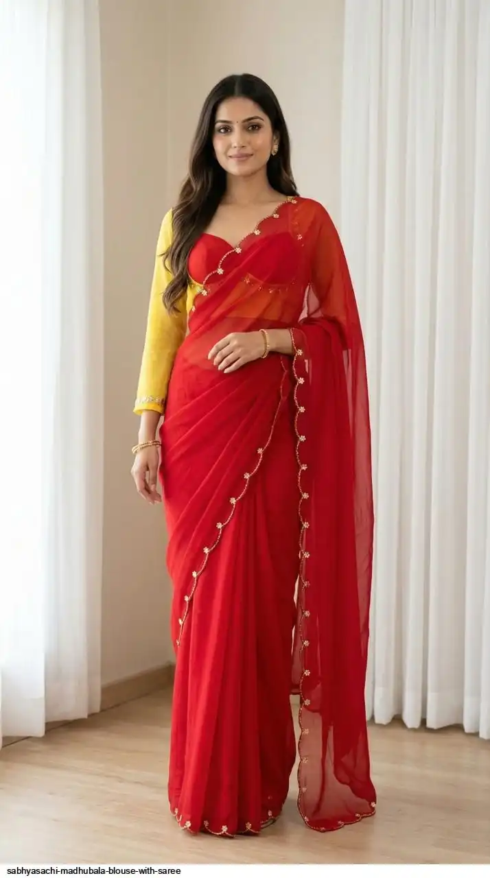 SABHYASACHI MADHUBALA BLOUSE WITH SAREE 9