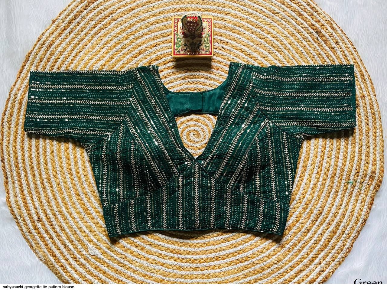 SABYASACHI GEORGETTE TIE PATTERN BLOUSE H