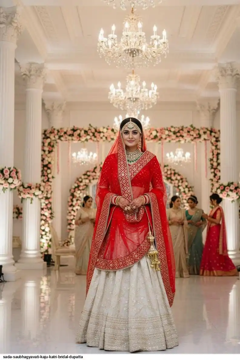 SADA SAUBHAGYAVATI KAJU KATRI BRIDAL DUPATTA A