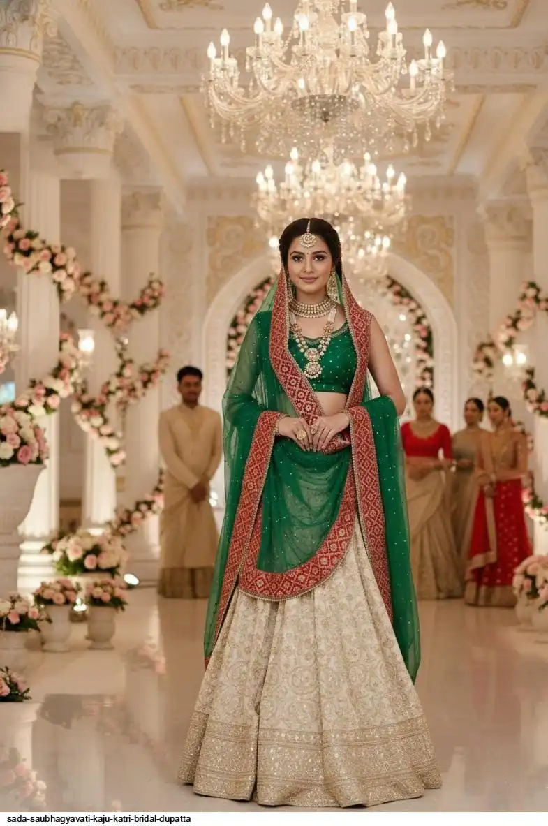 SADA SAUBHAGYAVATI KAJU KATRI BRIDAL DUPATTA C