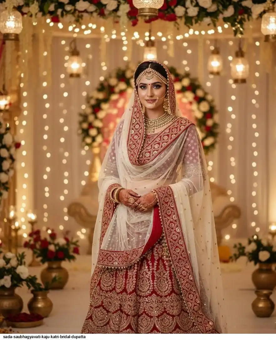 SADA SAUBHAGYAVATI KAJU KATRI BRIDAL DUPATTA E