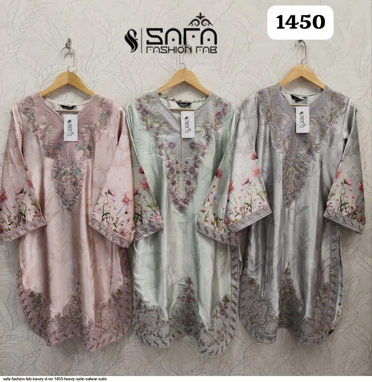 SAFA FASHION FAB LUXURY D NO 1450 HEAVY SATIN SALWAR SUITS