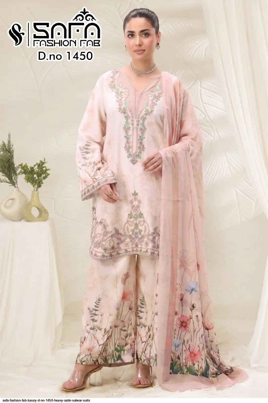 SAFA FASHION FAB LUXURY D NO 1450 HEAVY SATIN SALWAR SUITS 3