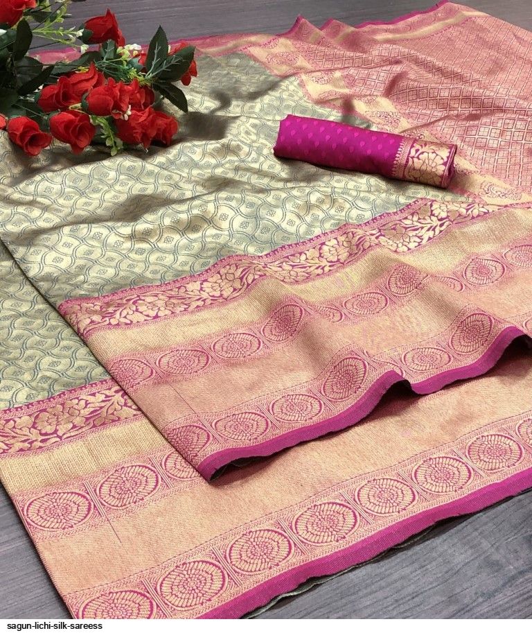 SAGUN LICHI SILK SAREESS D