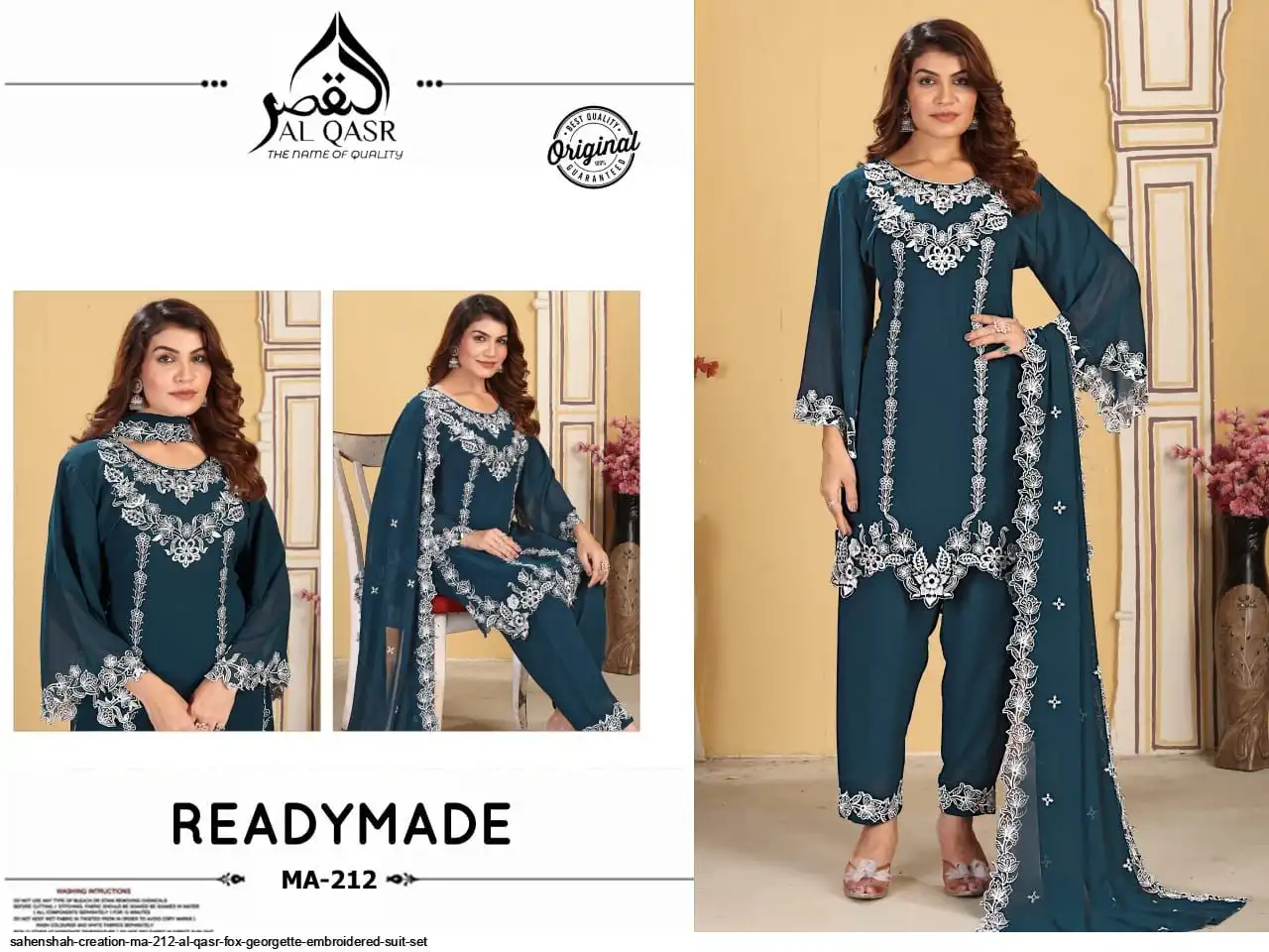 SAHENSHAH CREATION MA 212 AL QASR FOX GEORGETTE EMBROIDERED SUIT SET A