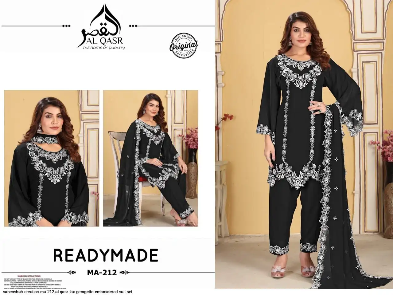 SAHENSHAH CREATION MA 212 AL QASR FOX GEORGETTE EMBROIDERED SUIT SET C