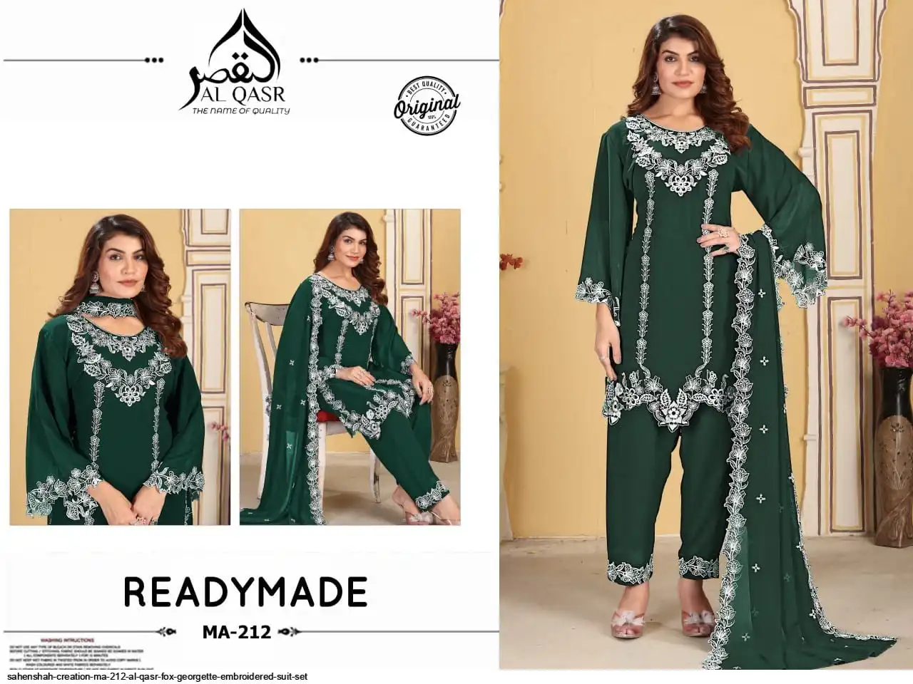 SAHENSHAH CREATION MA 212 AL QASR FOX GEORGETTE EMBROIDERED SUIT SET D