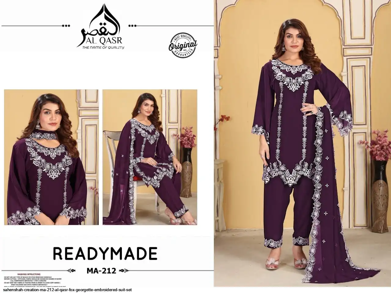 SAHENSHAH CREATION MA 212 AL QASR FOX GEORGETTE EMBROIDERED SUIT SET B