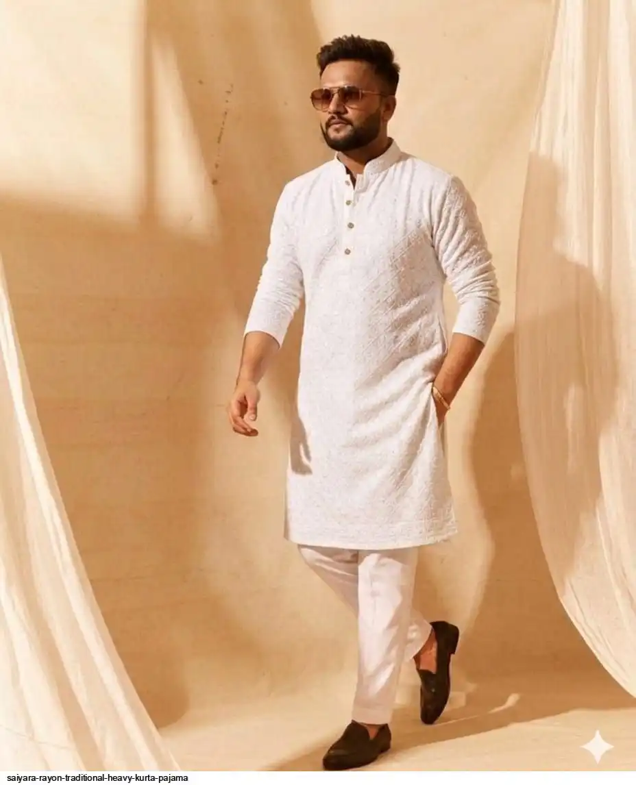 SAIYARA RAYON TRADITIONAL HEAVY KURTA PAJAMA D