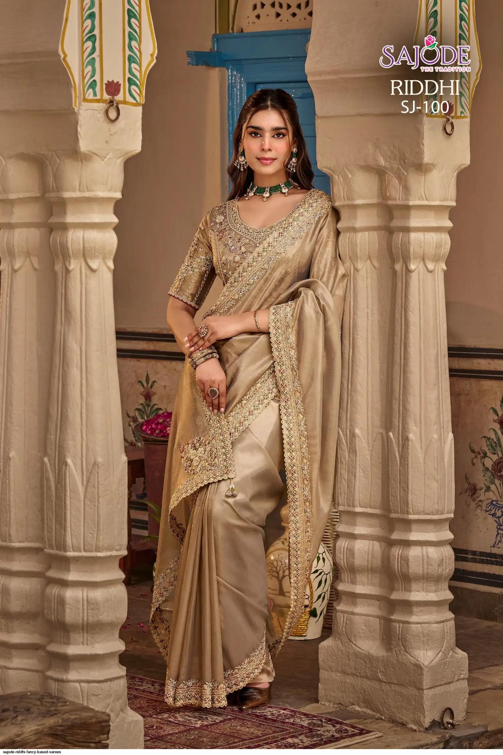 SAJODE RIDDHI FANCY BASED SAREES 100