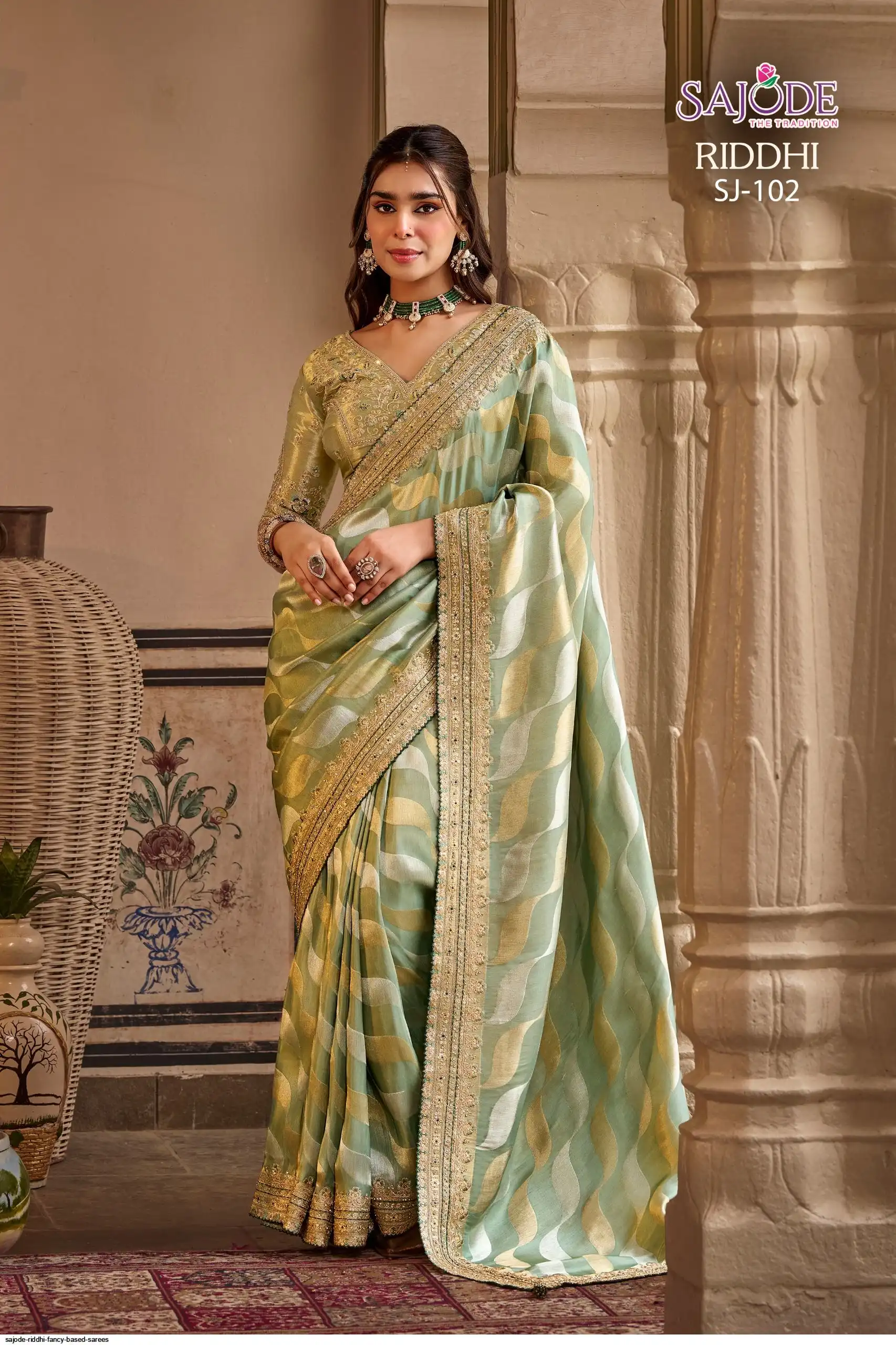 SAJODE RIDDHI FANCY BASED SAREES 102