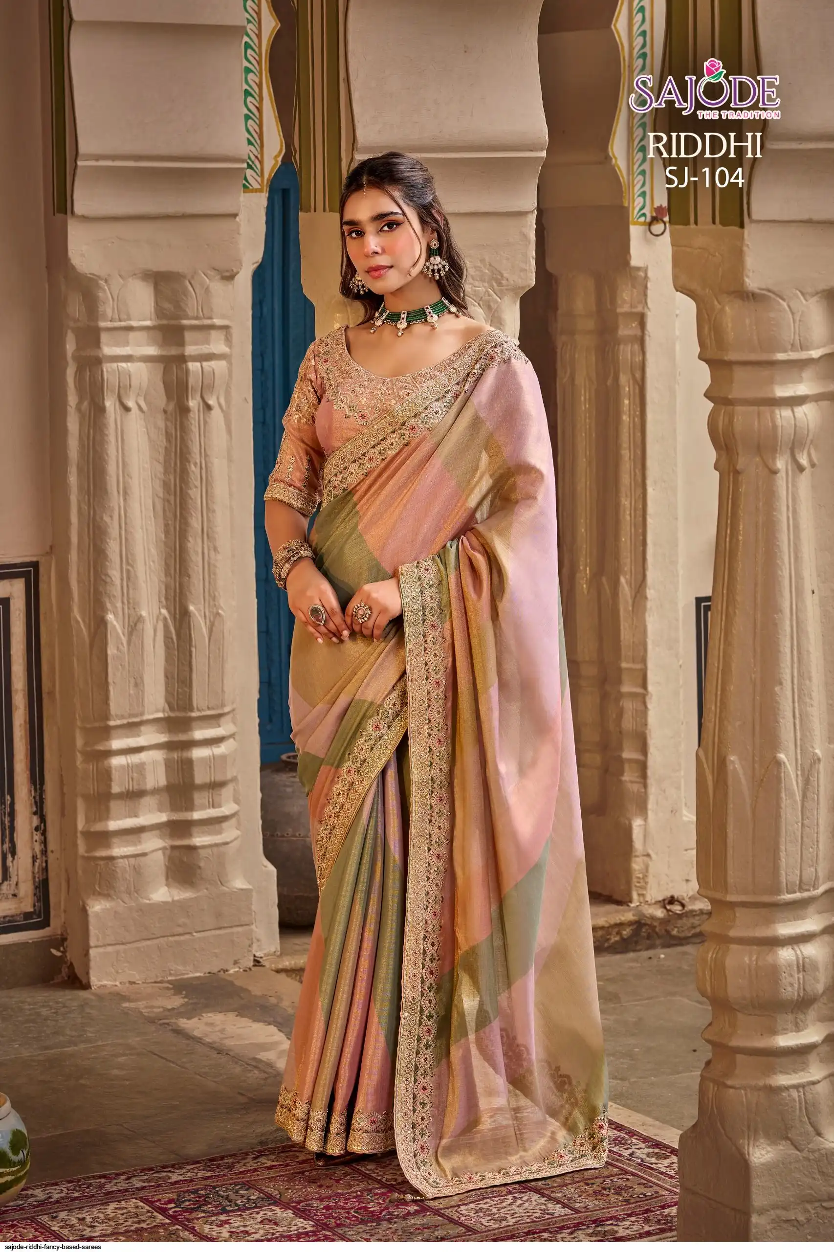 SAJODE RIDDHI FANCY BASED SAREES 104