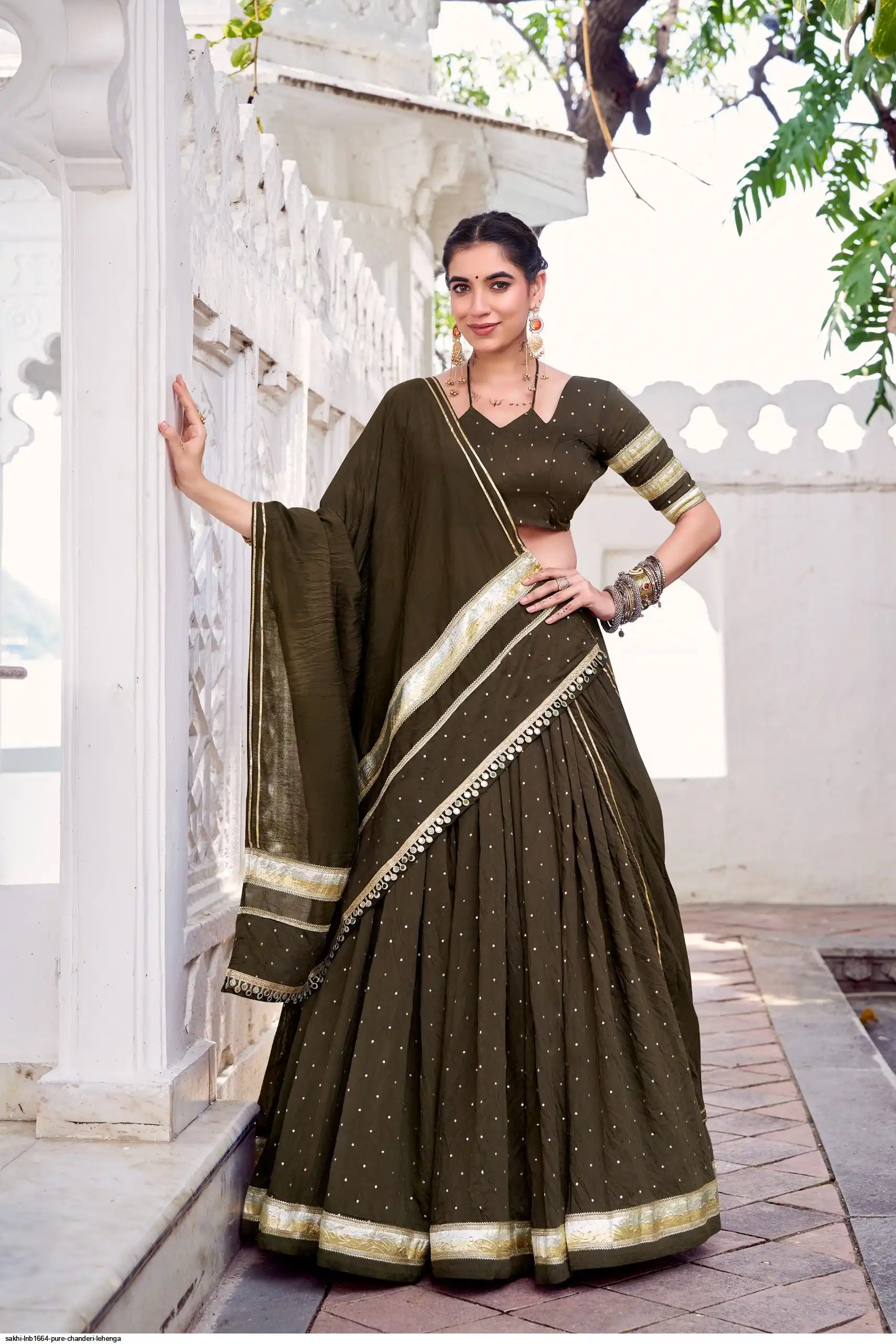 SAKHI LNB1664 PURE CHANDERI LEHENGA 2
