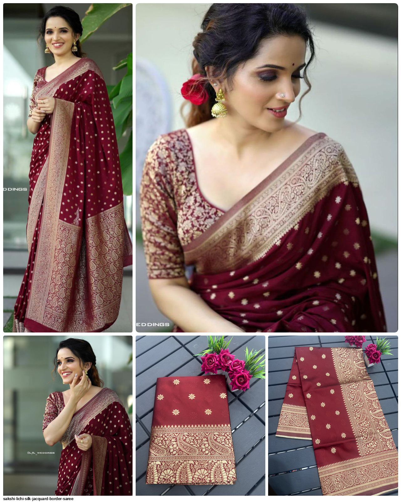 SAKSHI LICHI SILK Jacquard Border Saree