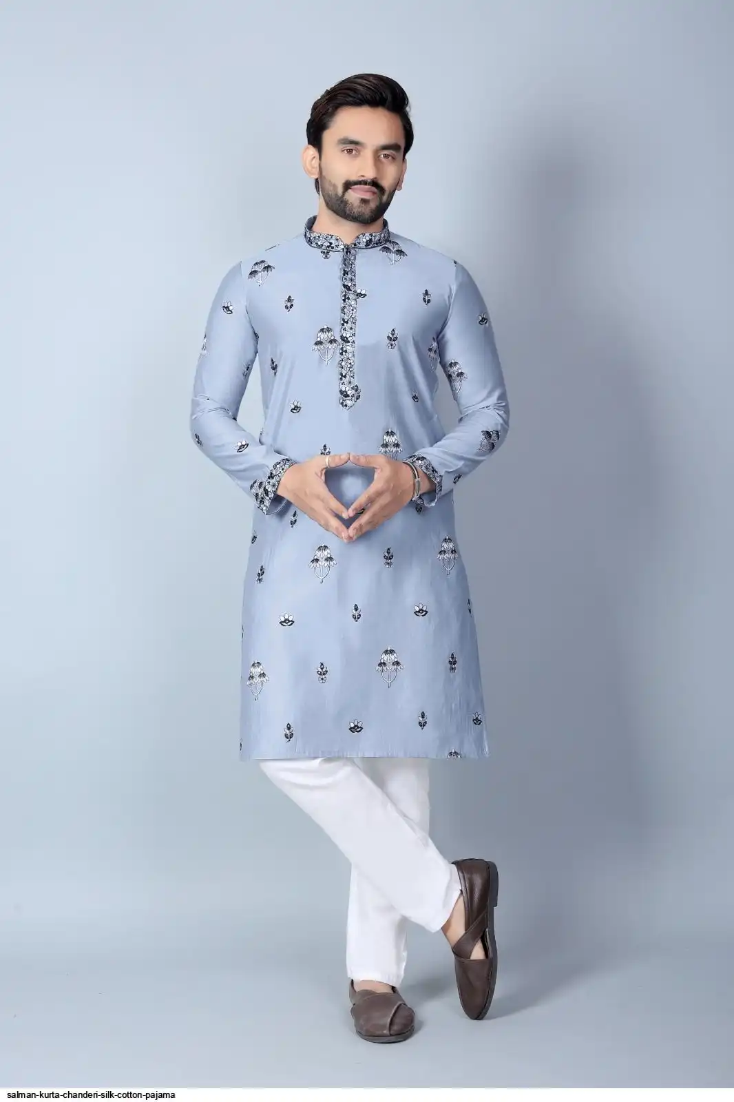 SALMAN KURTA CHANDERI SILK COTTON PAJAMA D
