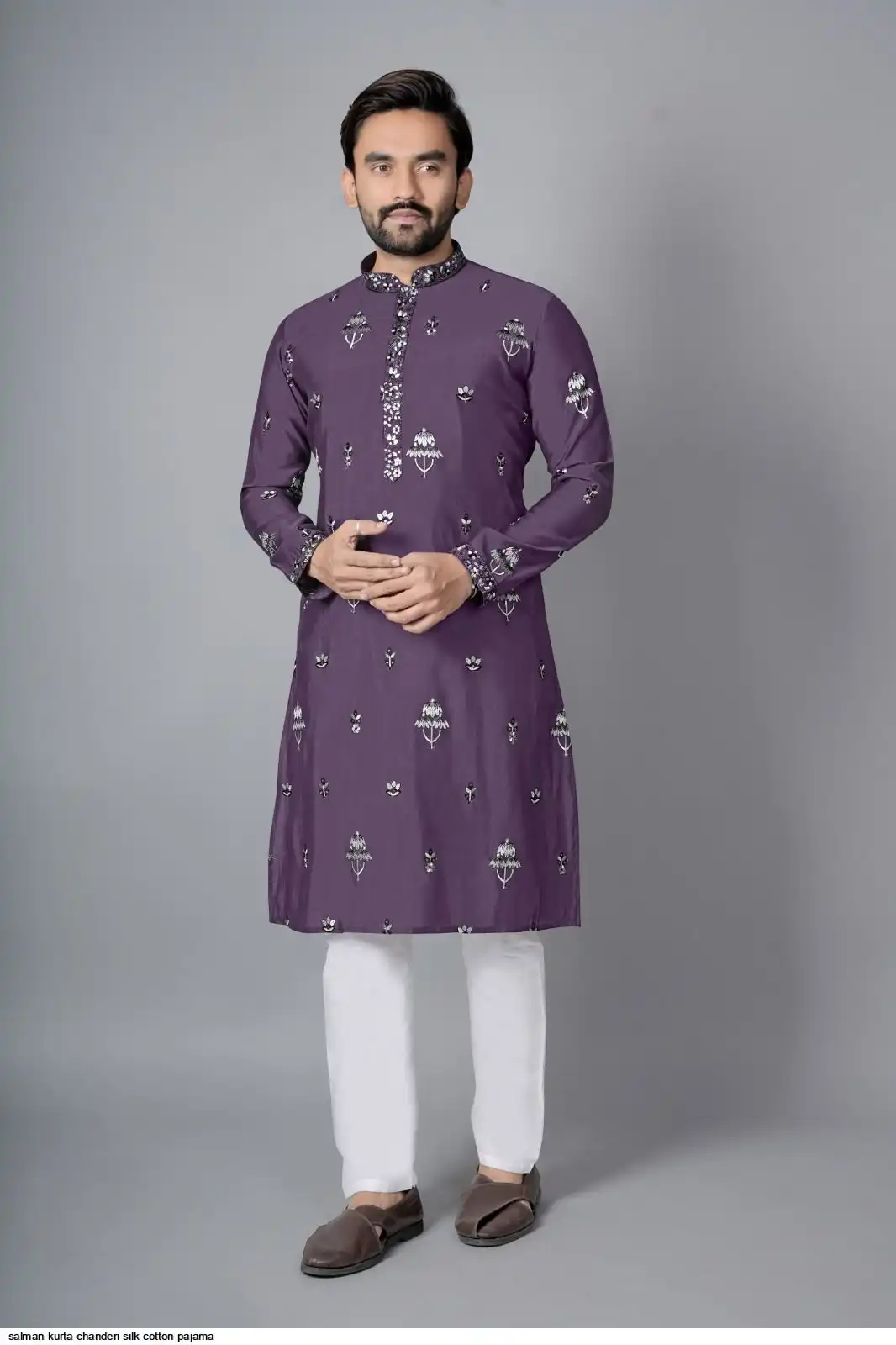 SALMAN KURTA CHANDERI SILK COTTON PAJAMA A