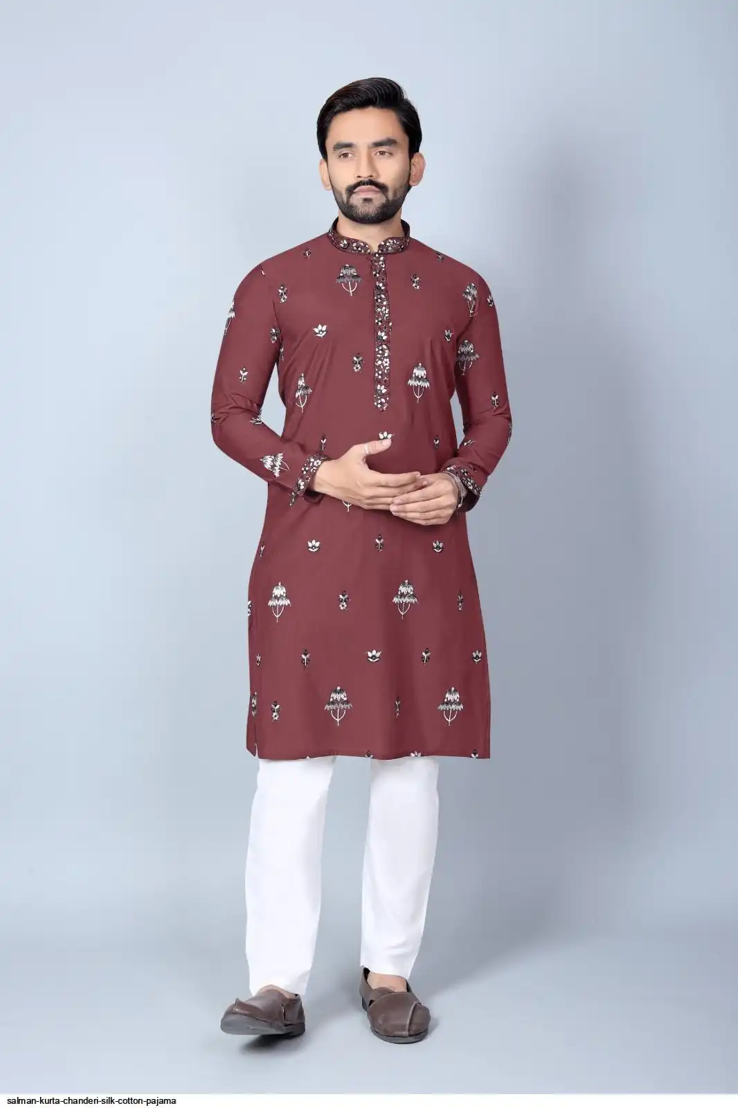 SALMAN KURTA CHANDERI SILK COTTON PAJAMA C