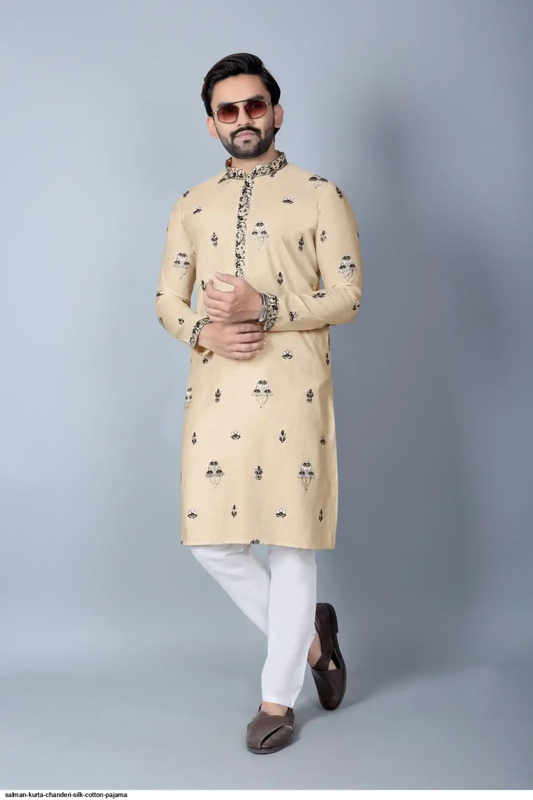 SALMAN KURTA CHANDERI SILK COTTON PAJAMA F