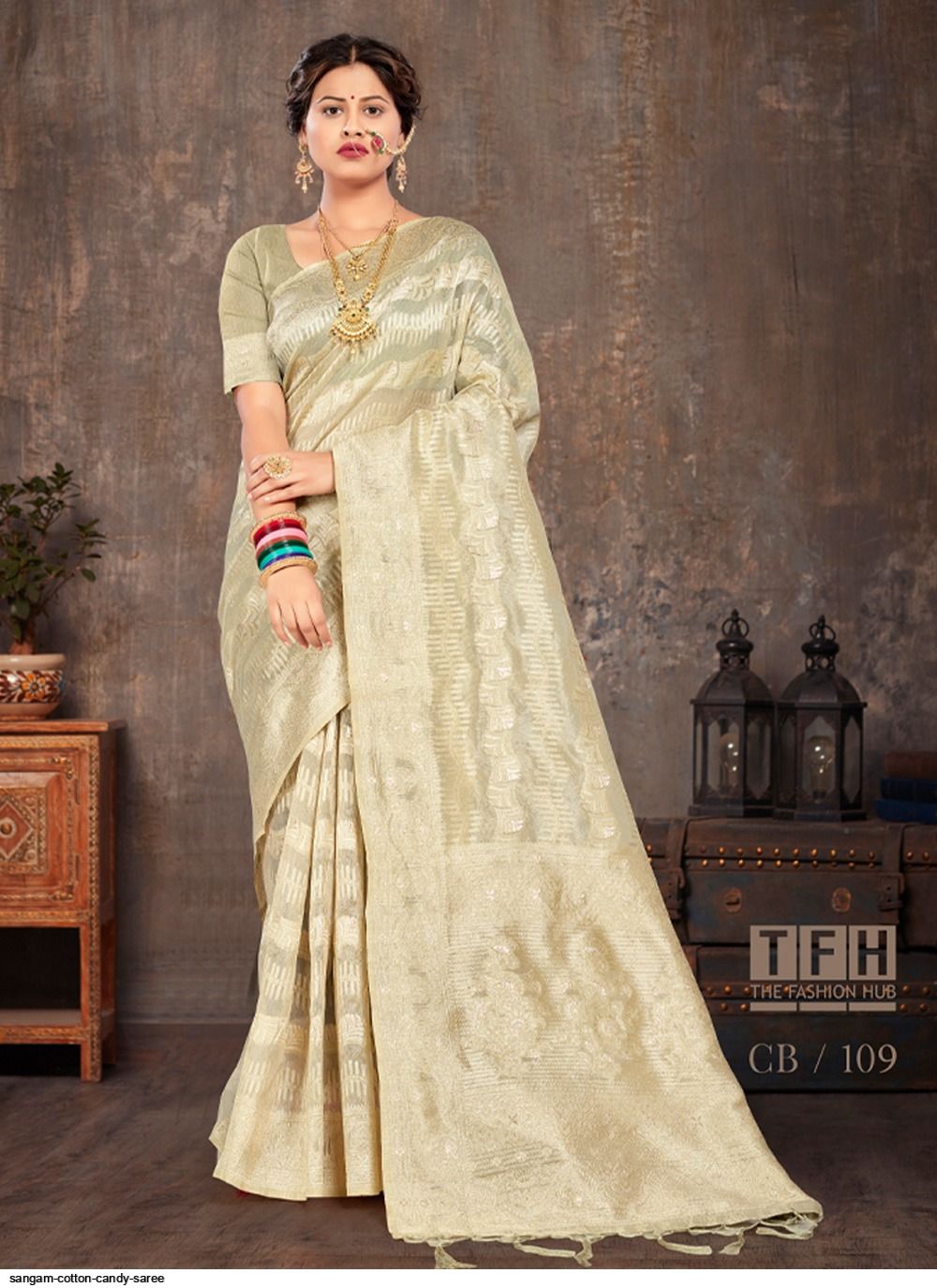 SANGAM COTTON CANDY SAREE