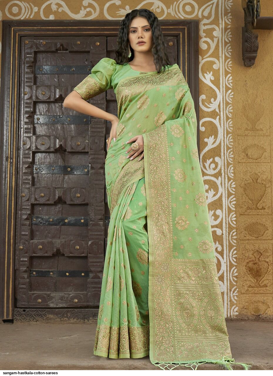 HASTKALA VOL 5 BY LIFESTYLE NYLONE BUTTI SILK LOOKING RICH TRADITIONAL WEAR  SAREE - textiledeal.in