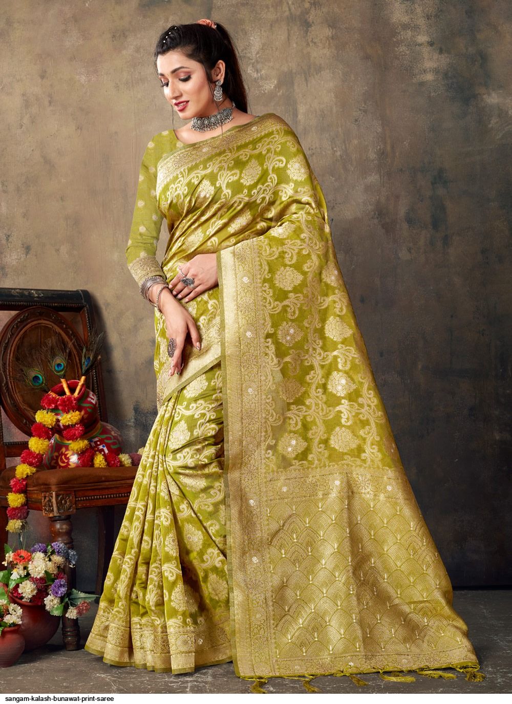 SANGAM KALASH BUNAWAT PRINT SAREE