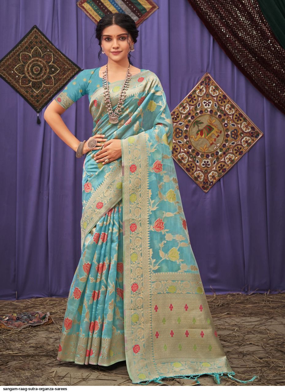 SANGAM RAAG SUTRA ORGANZA SAREES