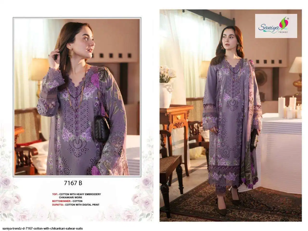 Saniya Trendz D 7167 Cotton with chikankari salwar suits