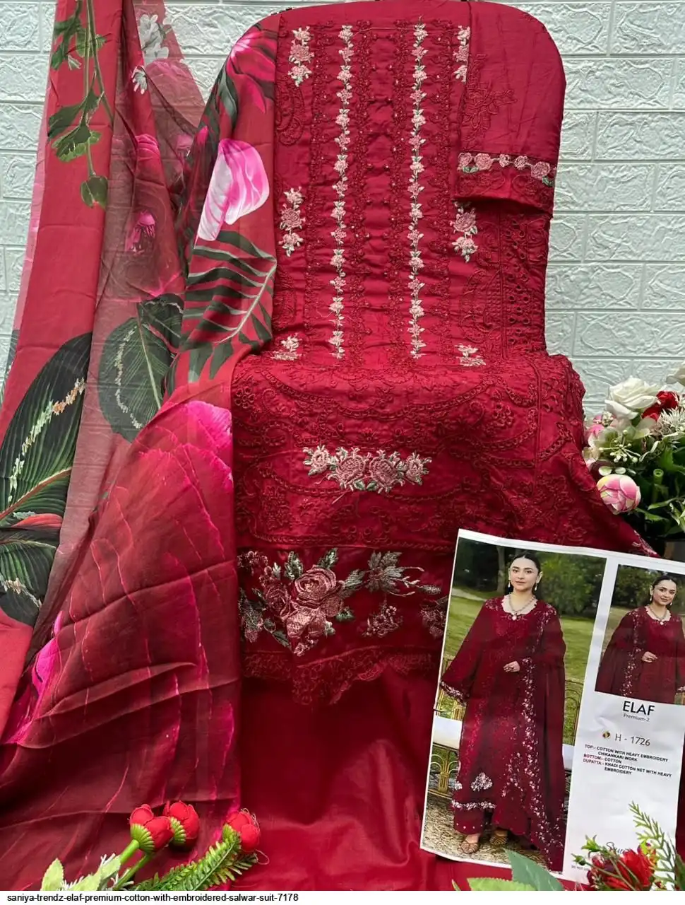 Saniya Trendznx Elaf Premium 7178 Cotton With Chikankari Embroidered