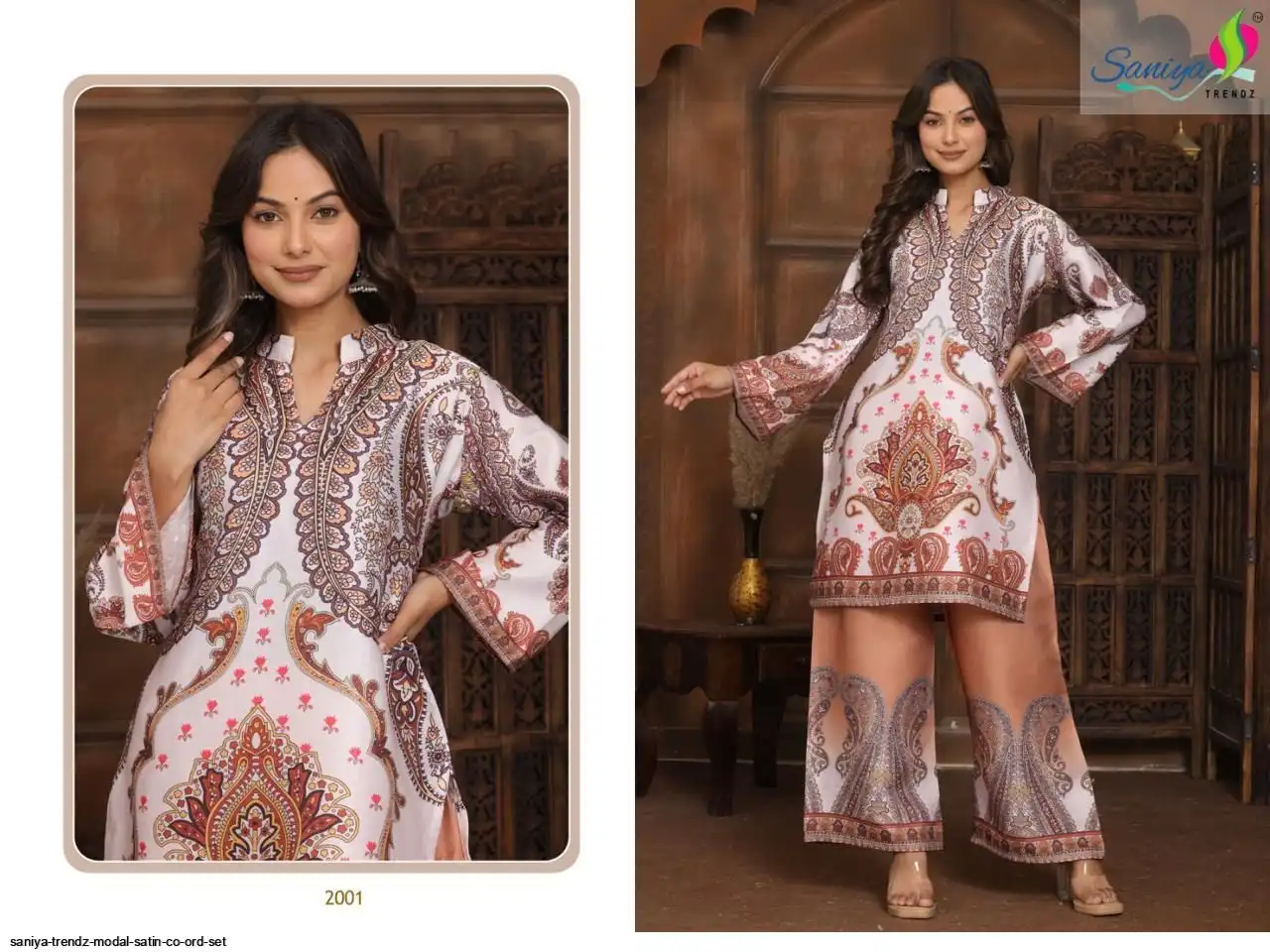 SANIYA TRENDZ MODAL SATIN CO ORD SET C