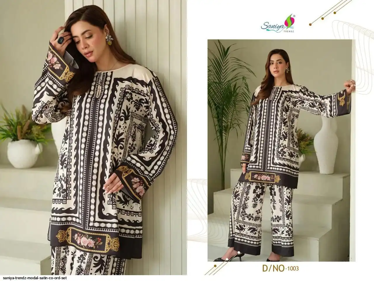 SANIYA TRENDZ MODAL SATIN CO ORD SET F