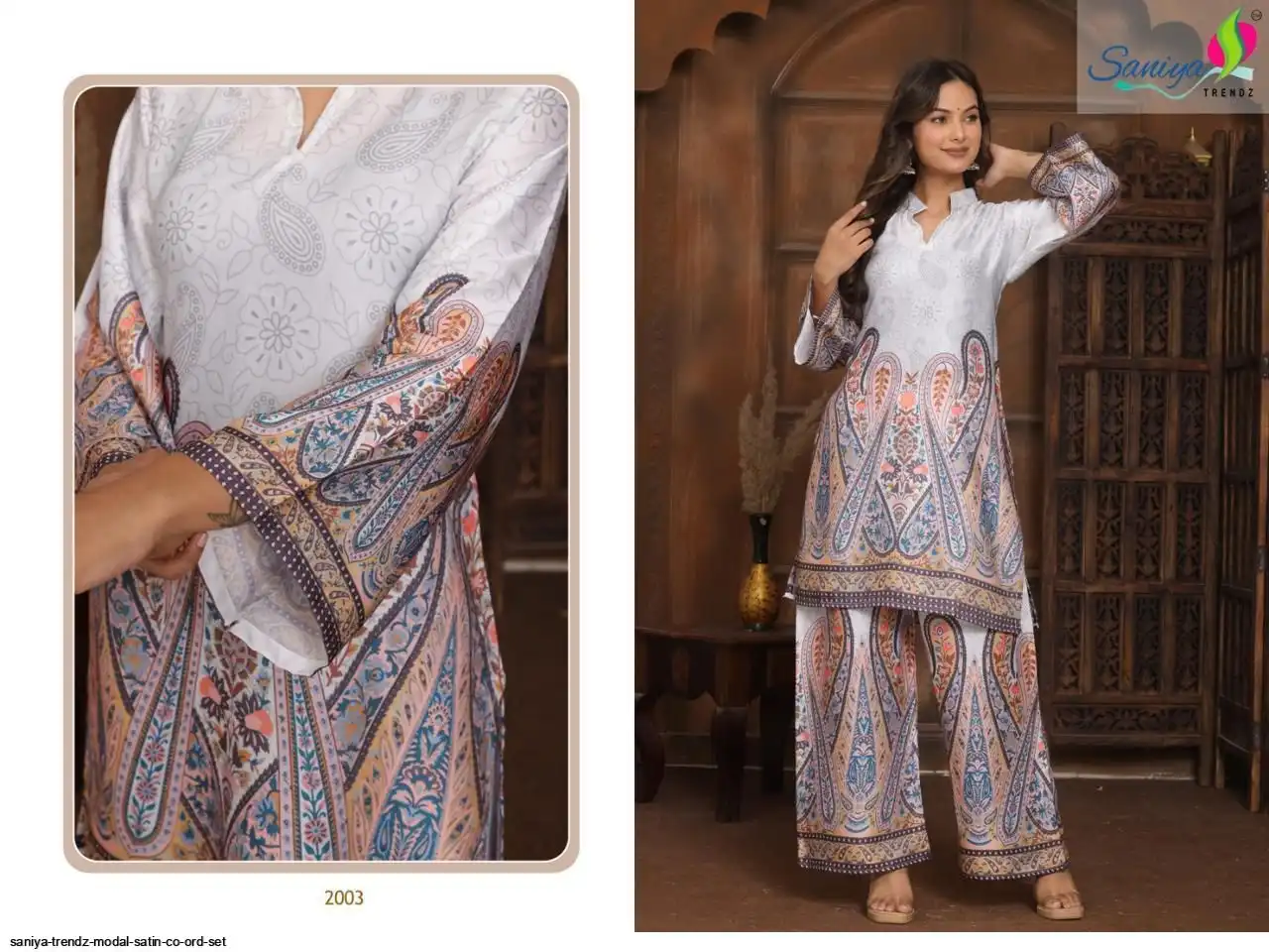 SANIYA TRENDZ MODAL SATIN CO ORD SET B