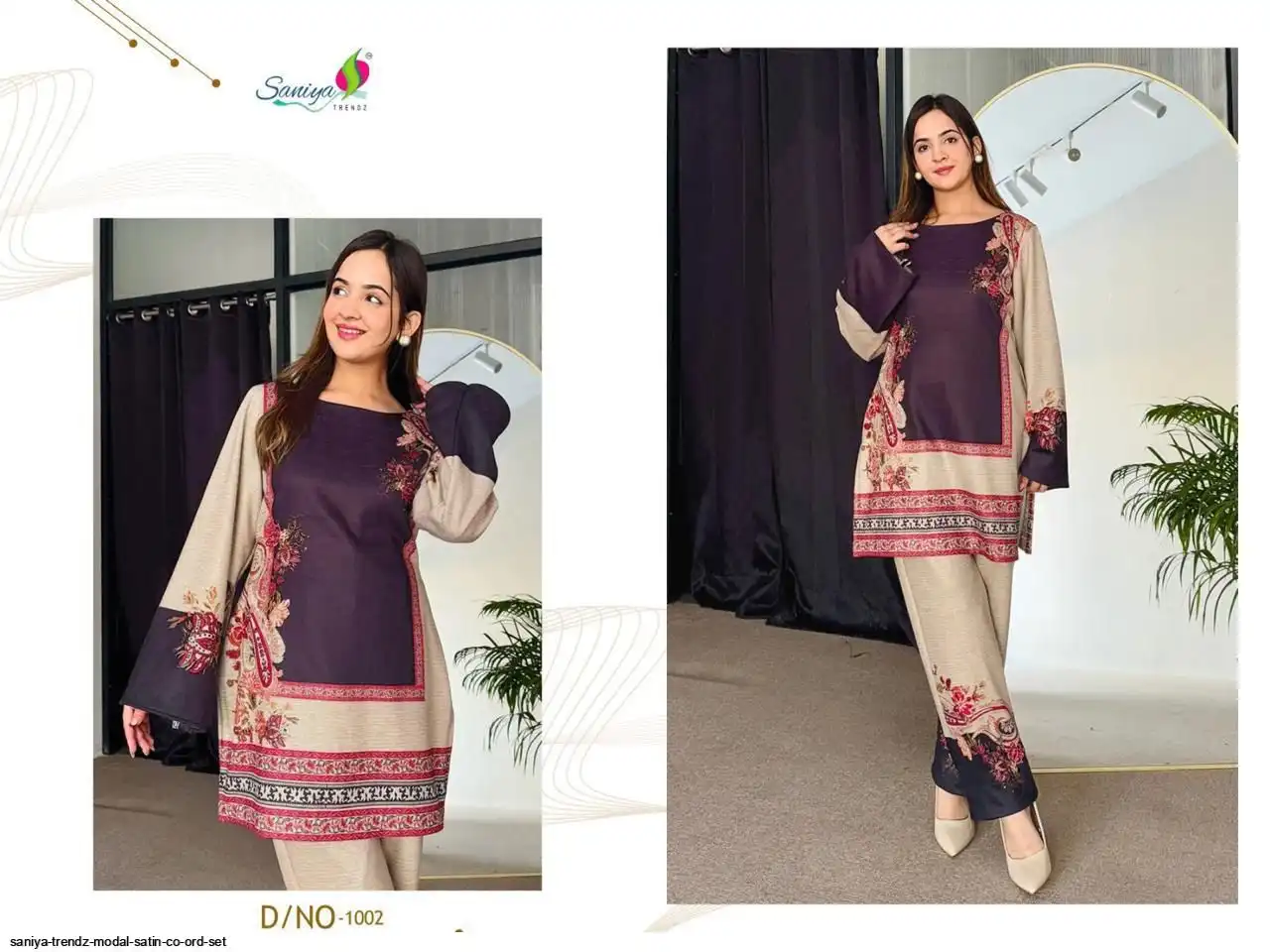 SANIYA TRENDZ MODAL SATIN CO ORD SET A