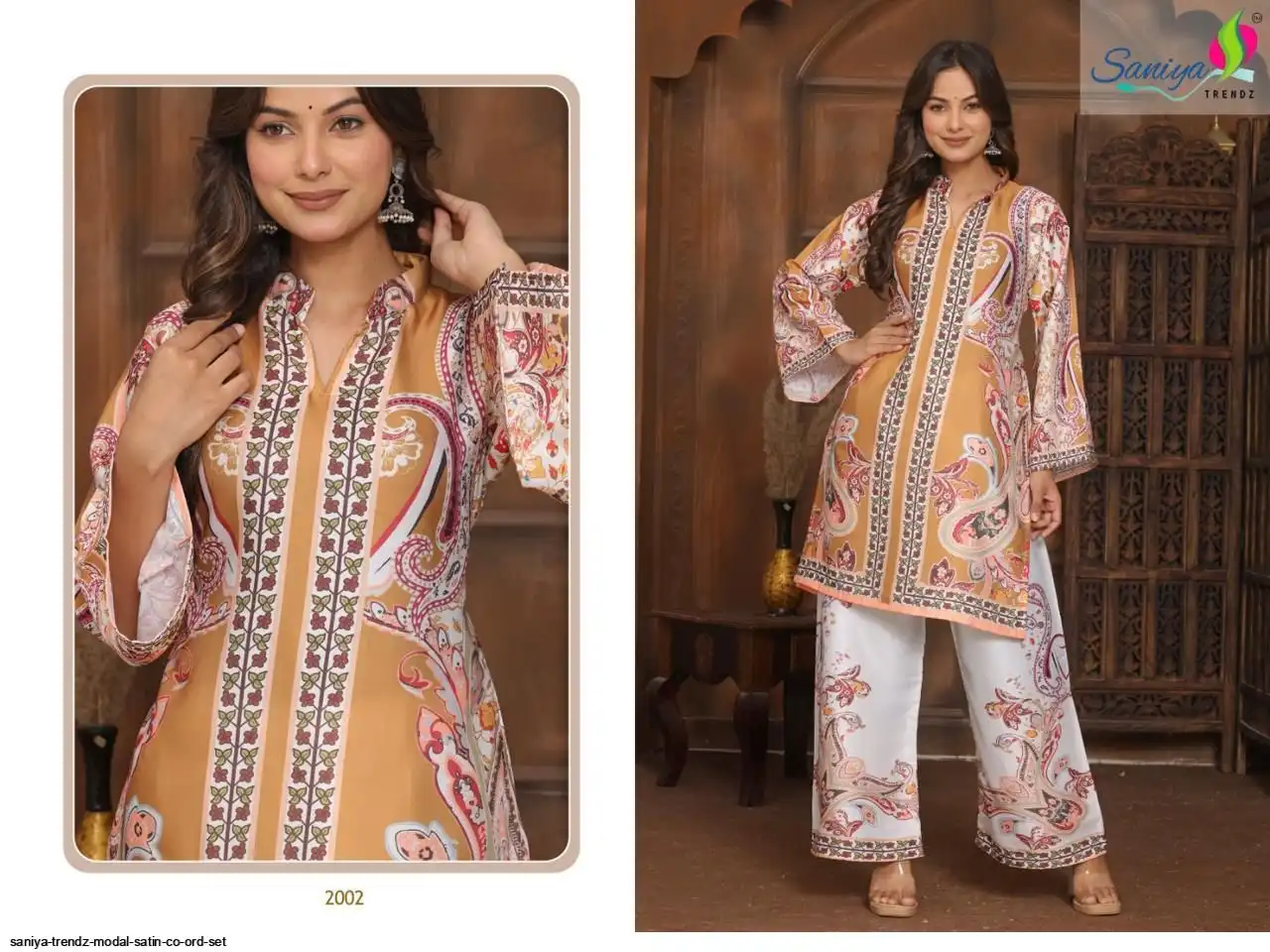 SANIYA TRENDZ MODAL SATIN CO ORD SET D