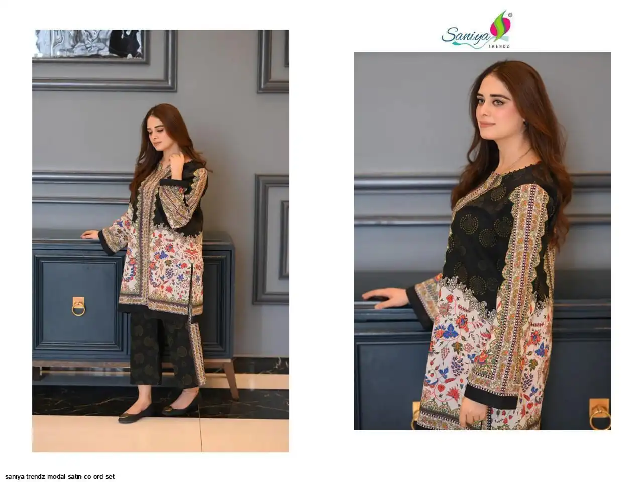 SANIYA TRENDZ MODAL SATIN CO ORD SET H